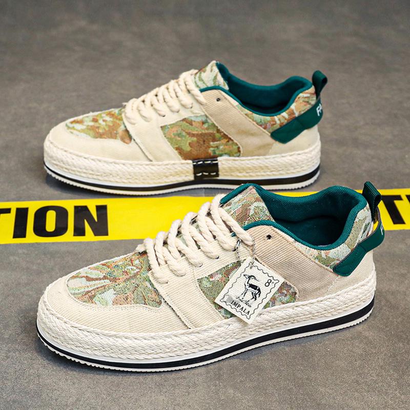 Pánské plátěné ležérní baleríny - Sportovní a volnočasová obuv s měkkou podrážkou na jaro/léto