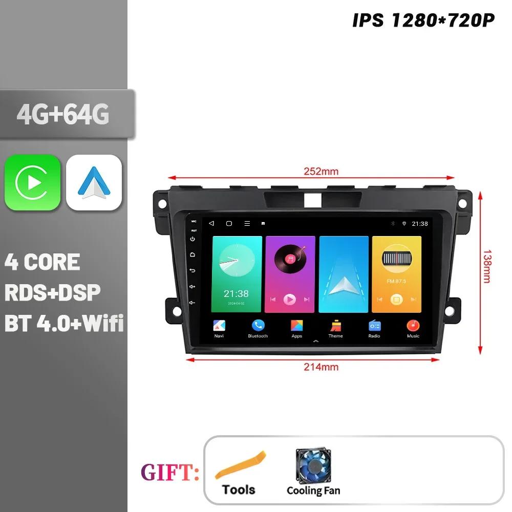 Android 14 Bluetooth Wireless CarPlay Touch Screen Stereo Car Radio Multimedia Player Navigation 4G GPS For Mazda CX-7 2008-2015