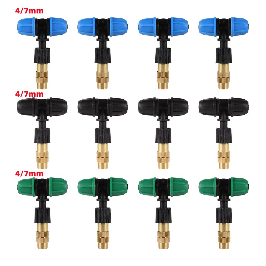 5/50Pcs 6mm Brass Mist Nozzle Kits 4/7mm 8/11mm Hose Garden Lawn Micro Irrigation Atomaiztion Cooling Dust Removal Sprayer Heads
