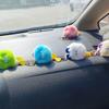 Plush Cartoon Ball Keychain Big Eyes Stress Relief Fuzzy Round Squeeze Ball Toy DIY Mini Metal Ring Keychain Pendant Backpack Ornament Birthday Gift