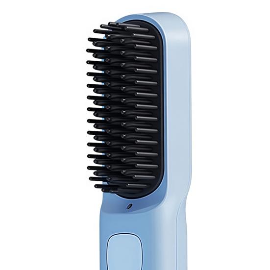 Cordless Hair Straightener Brush 4 Temperature Settings Mini Hair Straightening Comb USB Rechargeable Fast Heating Electric Hot Brush