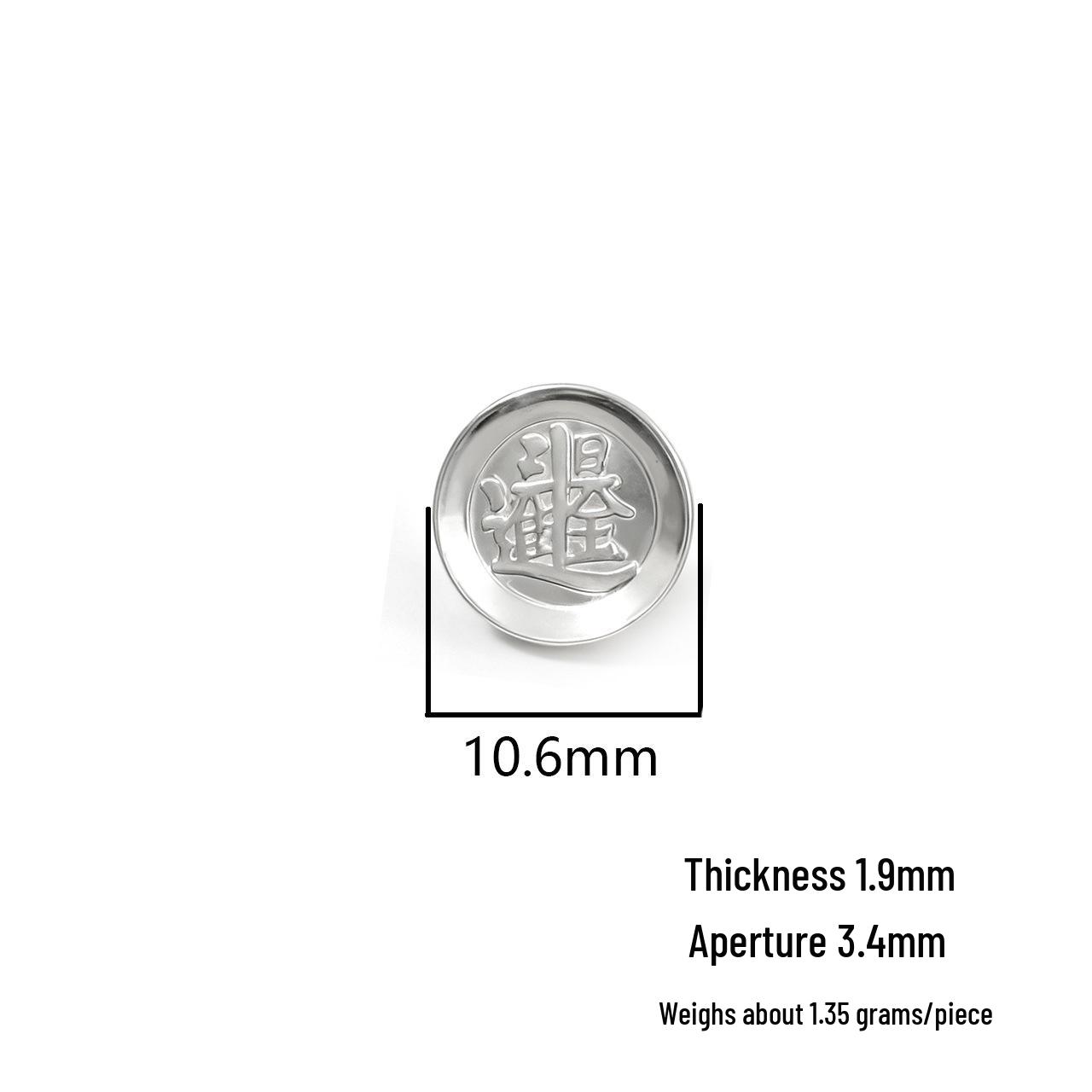 Sterling Silver 999 Chinese Style Button DIY Crystal Bracelet/Necklace Beading Weaving Rope Accessories Sterling Silver 999