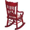Dollhouse Small Rocking Chair, 1:12 Miniature Dollhouse Vintage Wooden Model Weaving Rocking Chair for Dollhouse Accessories Decor Toys