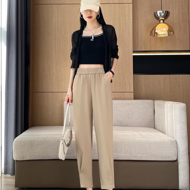 Ice Silk Harem Pants for Women, Summer Thin New Style, Plus Size, Slimming Carrot Casual Sports Pants for Spring and Autumn