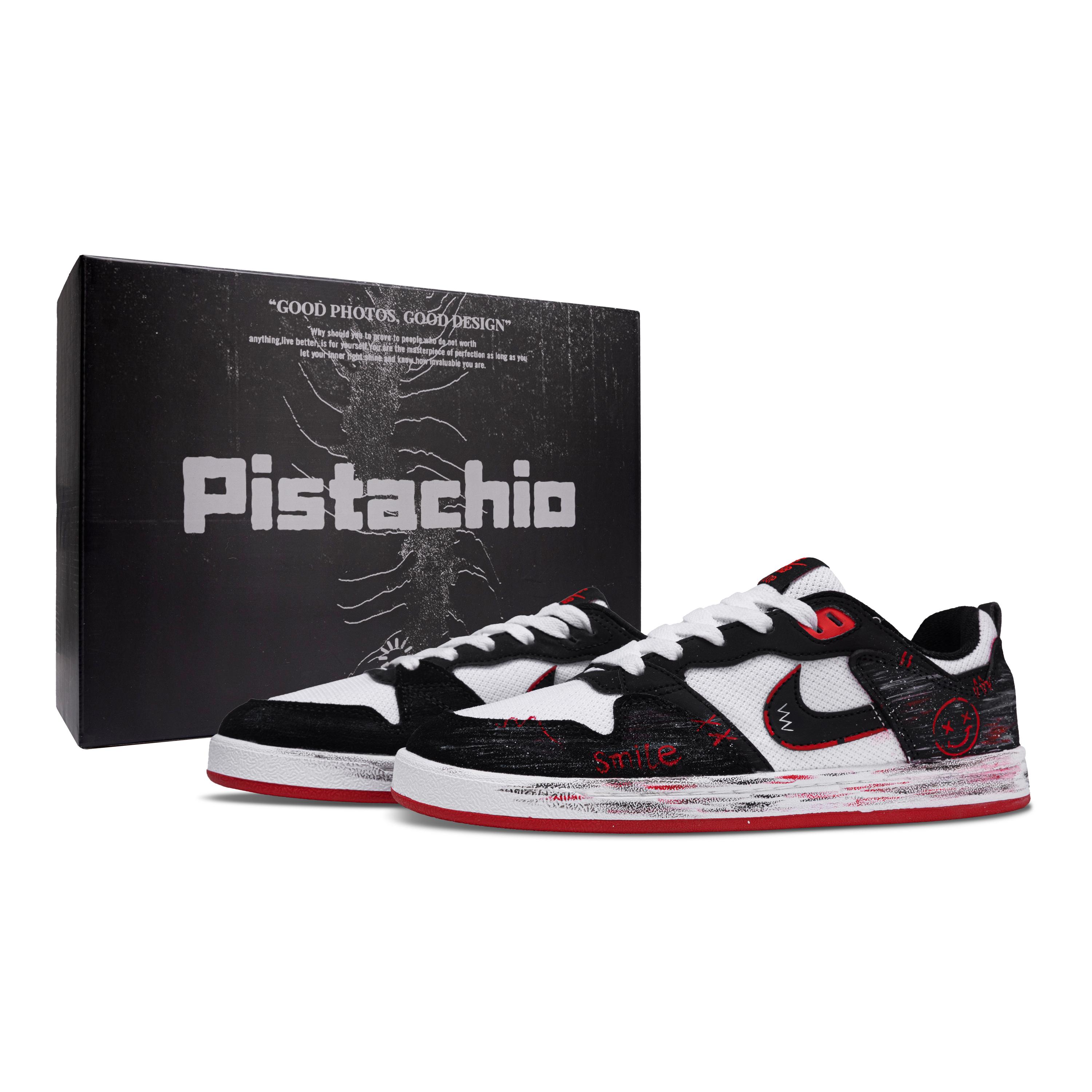 

Nike SB Alleyoop Skateboard Shoes Unisex Low Top White Black Red Graffiti Color Block CJ0882-102(Team376-box) 44