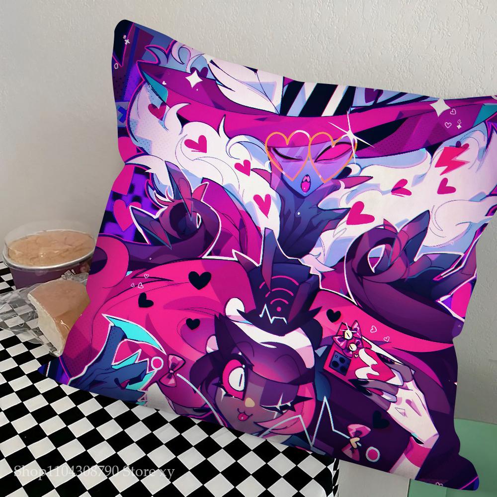 Anime H-Hazbin H-Hotels Pillow Case Square Pillow Bedroom Sofa Leisure Comfort Cushion Car Living Room Home Decoration