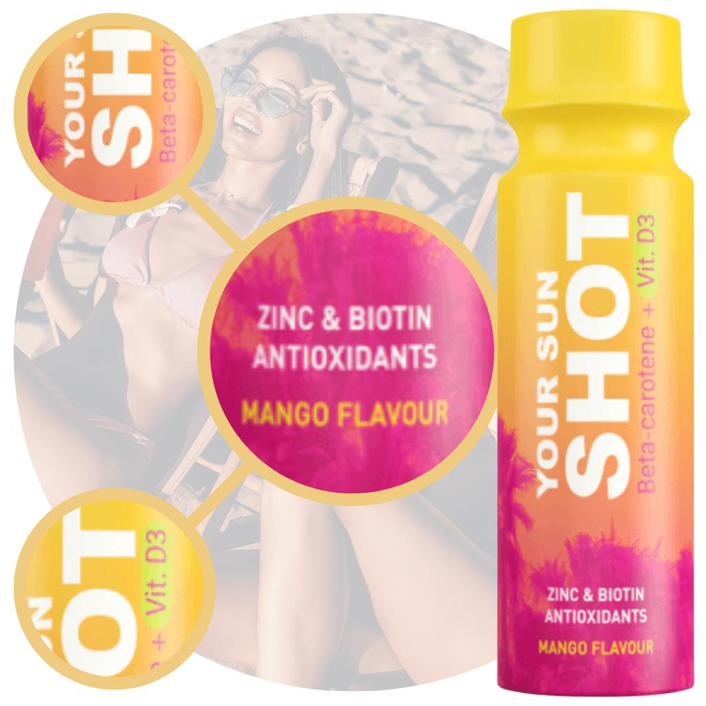 Your Sun Shot Mango With Vit. D3 Sunbathing Drinks 80ml x3 pcs