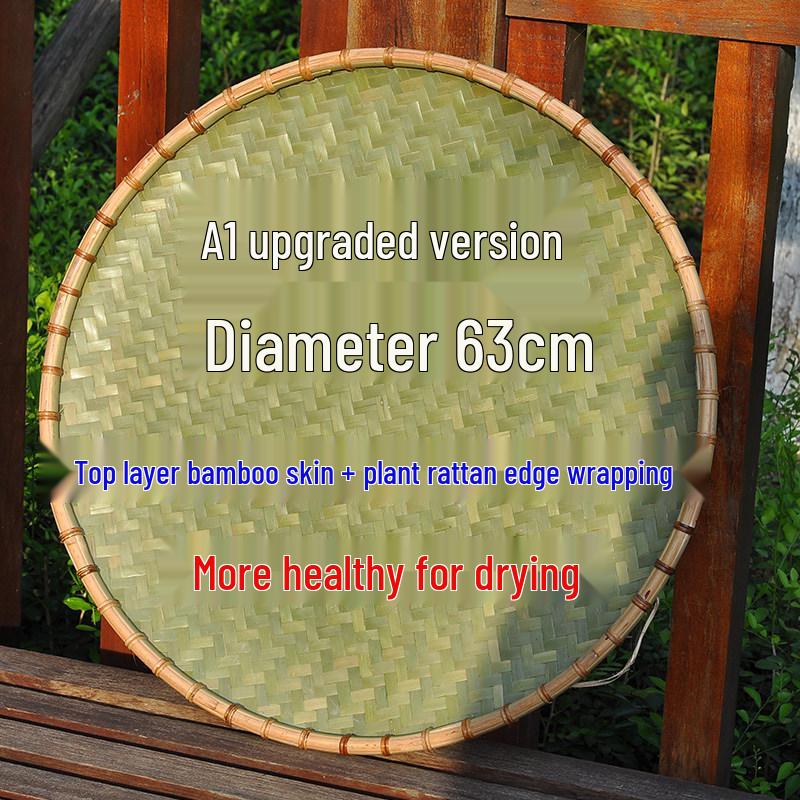 Large Handmade Bamboo Winnowing Basket - Round Woven Tray/Sieve for Drying or Decoration