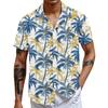Men's Vintage Button Down Bowling Shirts Short Sleeve Summer Beach Shirt
