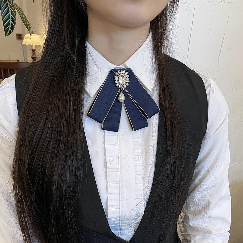 Collar Flower Female Professional Head Flower Set Bank Bow Tie Industrial And Commercial Postal Mail Storage Teller Blue Shirt Jk Tie Accessories