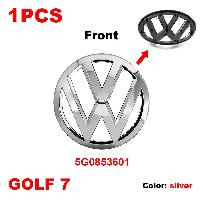 JQTYB1 1Pcs 135mm 112mm ABS Car Front Hood Cover Sticker Trunk For Volkswagen Golf 7 VW MK7 2014-2017 Logo Auto Badge Decal Accessories