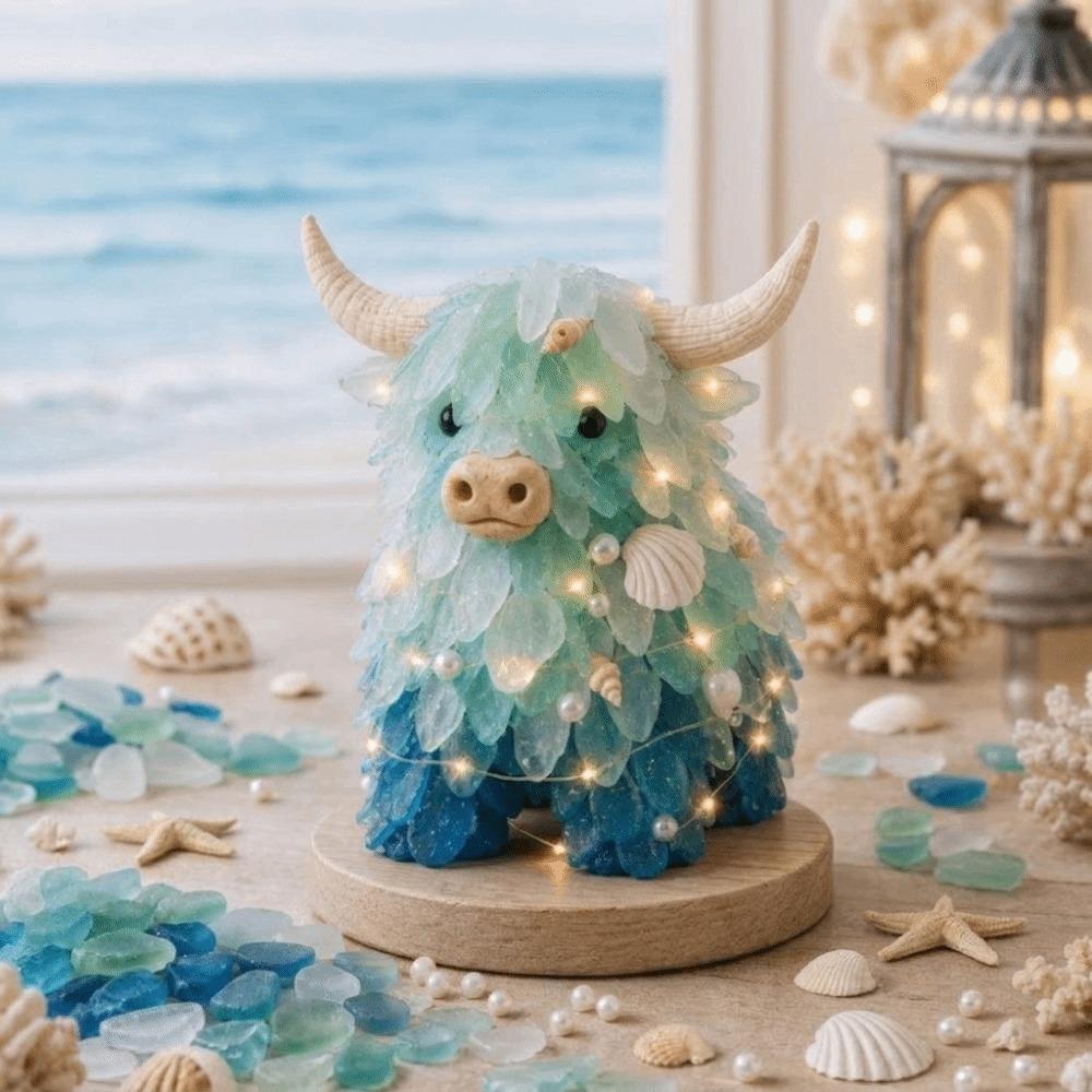 Layer Sea Glass Sea Glass Christmas Tree DIY Kit Tabletop Display DIY Craft DIY 3D Sea Glass Art Kit Coast and Christmas Series