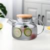 Borosilicate Glass Teapot with Bamboo Lid for Hot & Cold Drinks