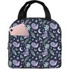 Snail and Moon Leaves Cute Animal Lunch Bag for Men Women Portable Insulated Tote Box Reusable Cooler Picnic Package with Pocket