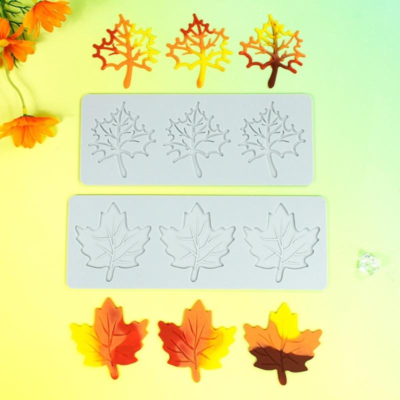 Silicone Baking Molds with Maple Leaf Shape for Creative Sugar Craft Cake Decorations for DIY Projects and Home Use