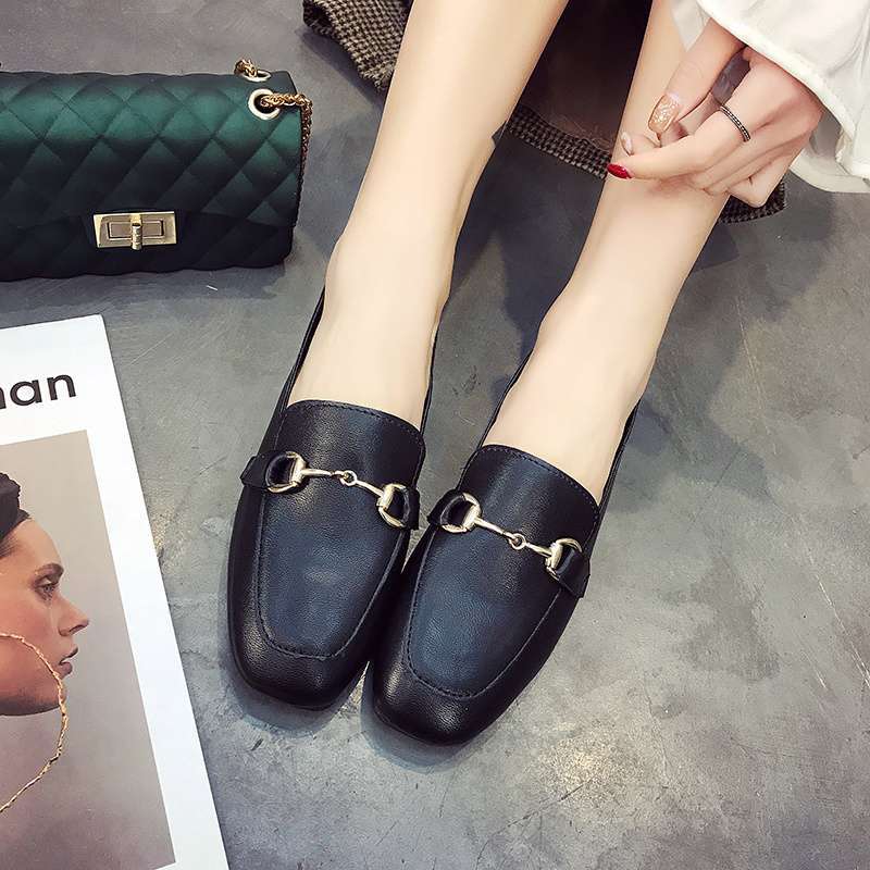 

Одиночная обувь женская весна лето новая обувь Doudou на плоской подошве корейская версия универсальная студенческая на шнуровке маленькие кожаные туфли социальная мода 40