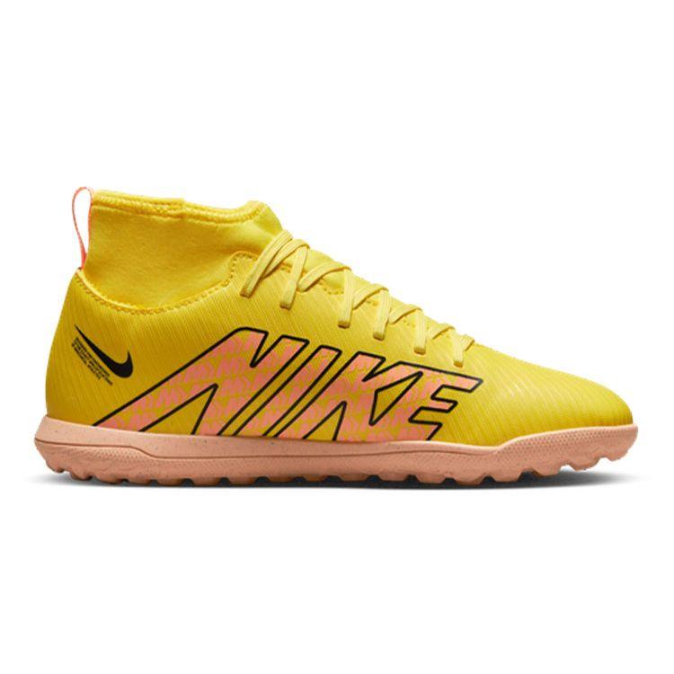 Nike JR Superfly 9 Academy TF Kids Football Boots Comfortable Non-slip Cushioned Durable Mid-top Kids Sneakers Yellow Pink DJ5954-780
