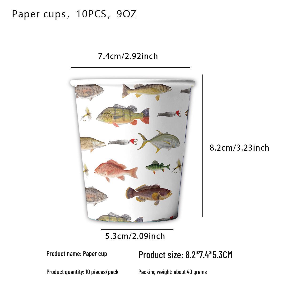 

Принадлежности для тематической вечеринки «Рыбалка за границей»: Набор бумажных тарелок, флажков, салфеток и креативных украшений