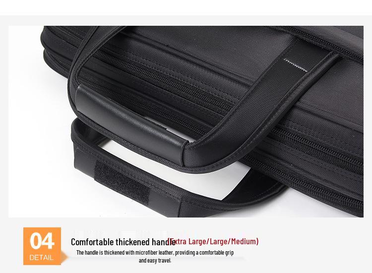 Men's Waterproof 15.6-Inch Laptop Briefcase - Oxford Cloth Handheld Shoulder Crossbody Document Bag