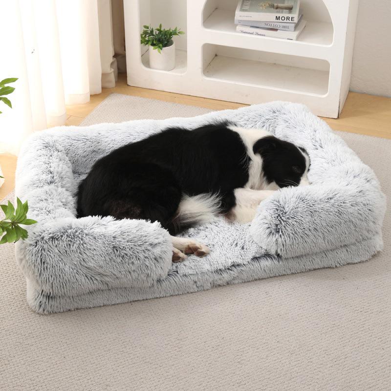 Plush Round Pet Bed for Dogs & Cats - Winter Dog Mat
