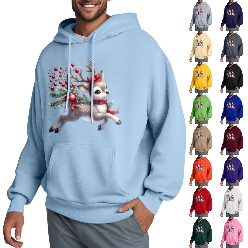 Men's Hooded Sweatshirt, Contrasting Color Sweatshirt, Sports   Casual Jacket