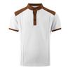 Men's Color Blocked Stand Up Collar Single Breasted Shirt  Men's Casual And Comfortable Short Sleeved Shirt