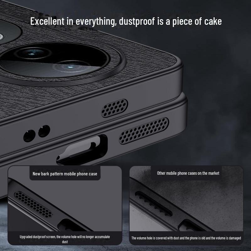 Coque de téléphone portable motif écorce Objectif pour Vivos19 S18PRO/S17E/S16 - Housse de protection professionnelle anti-chute