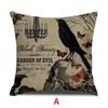 Retro Throw Pillow Covers Cotton Linen Cushion Cover Print Pillowcases for Sofa Bed Couch Halloween Decorations (18 X 18 Inches)