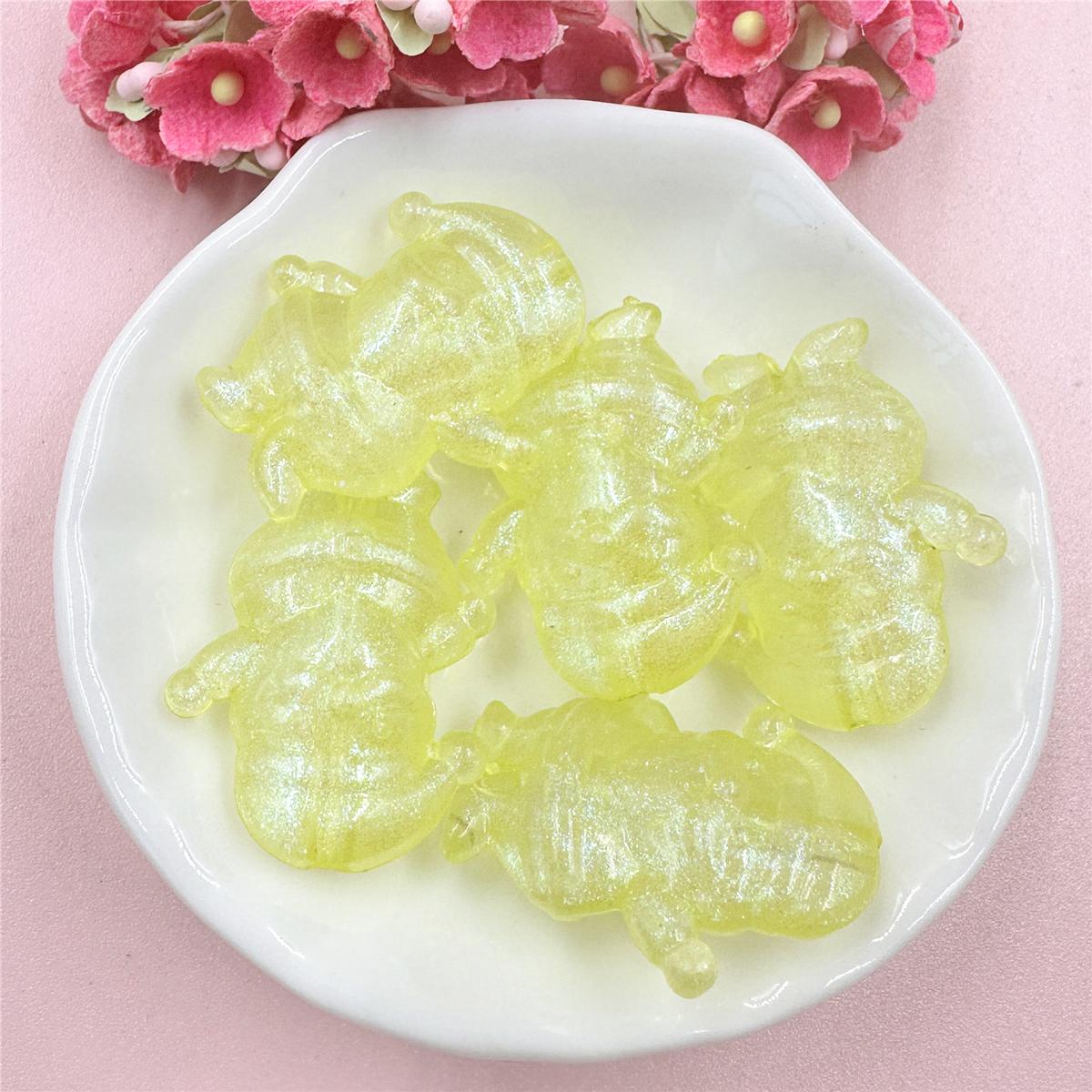 

Аксессуары 25*30 мм акриловые гномы 5 шт DIY ювелирные аксессуары бисерные материалы бусины украшения для браслета серьги изготовление прозрачный рождество жёлтый