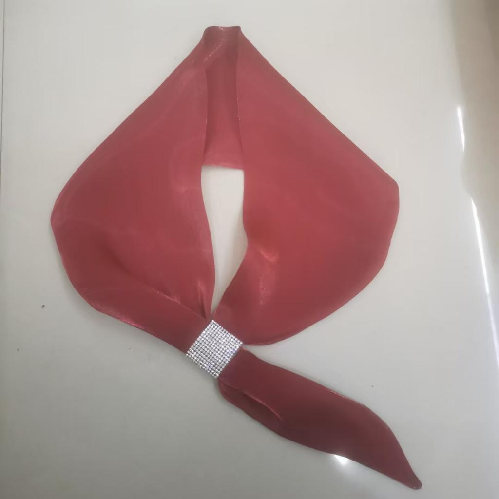 New Fashion Wraps Neck Guard Cross Scarves Solid Color Satin False Collar Cross Neckerchief Silk Scarf