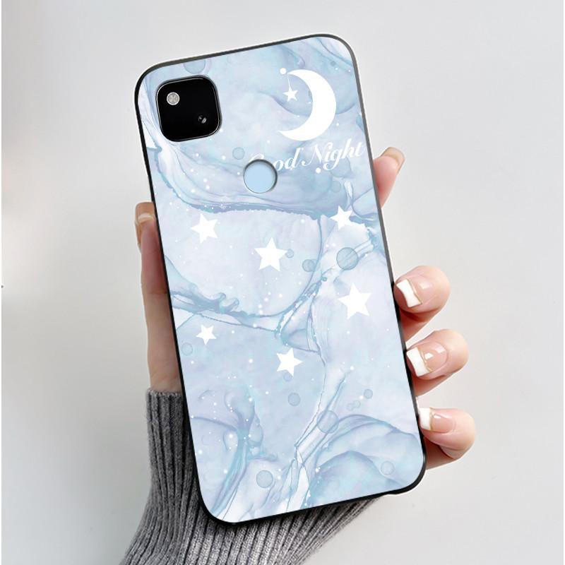 Coque Pour Google Pixel 4A 4 A 4G Noir Coque de Téléphone Esthétique Mignon Chat Dessin Animé Mince Souple TPU Silicone Arrière Pour Pixel4A Coquille
