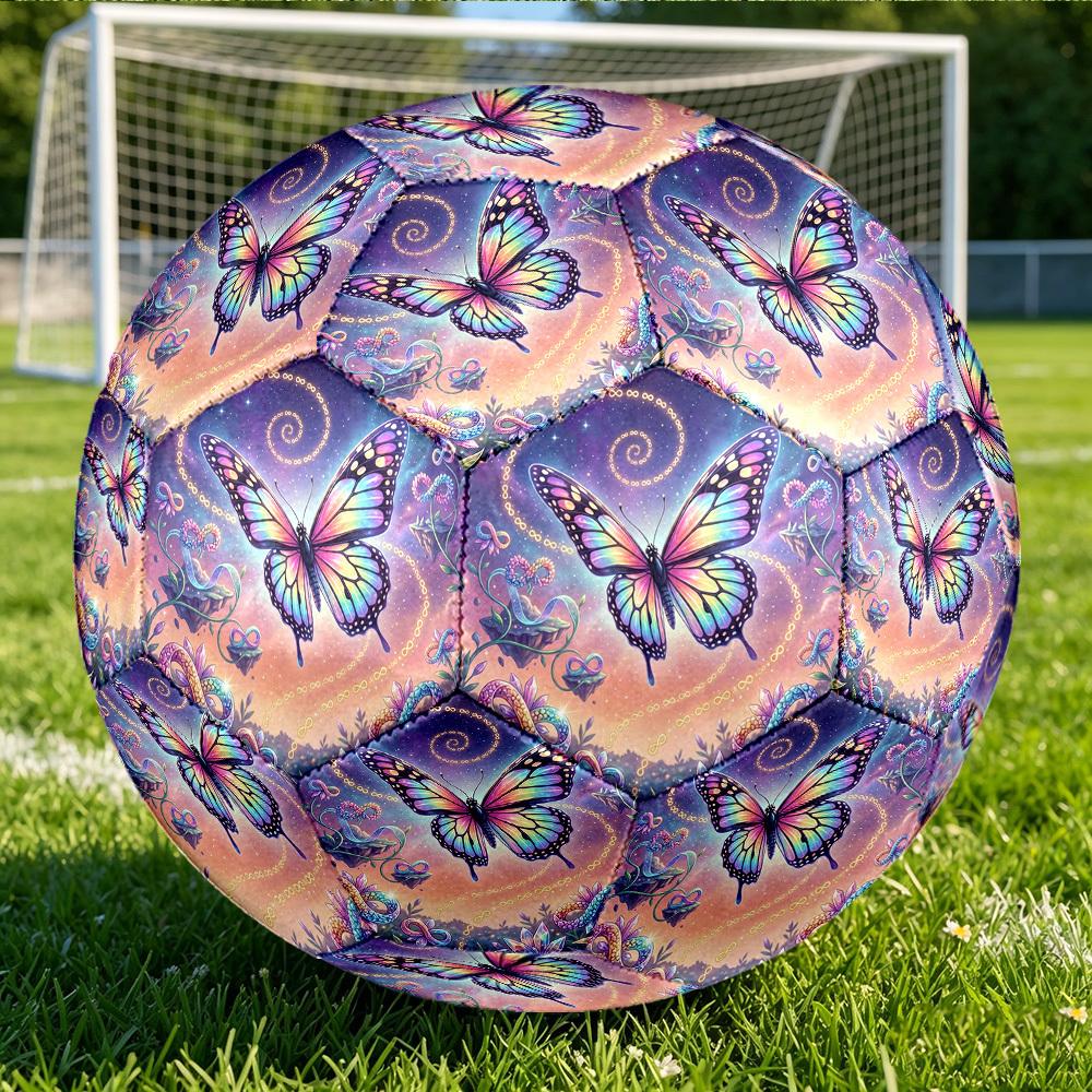 1pc Butterfly Fantasy Themed Soccer Ball, Size 5, Lightweight PVC Material, Outdoor Training Soccer Ball Gift. Q62251