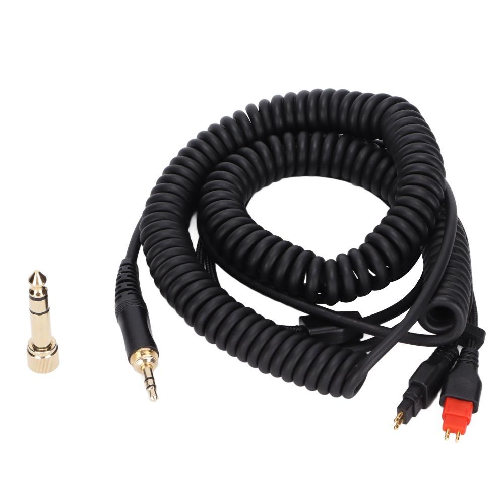 Plug and Play Spring Wire 3.5mm+6.35mm Plug Stereo Jack Cable for HD660s HD650 HD600 HD580 Home