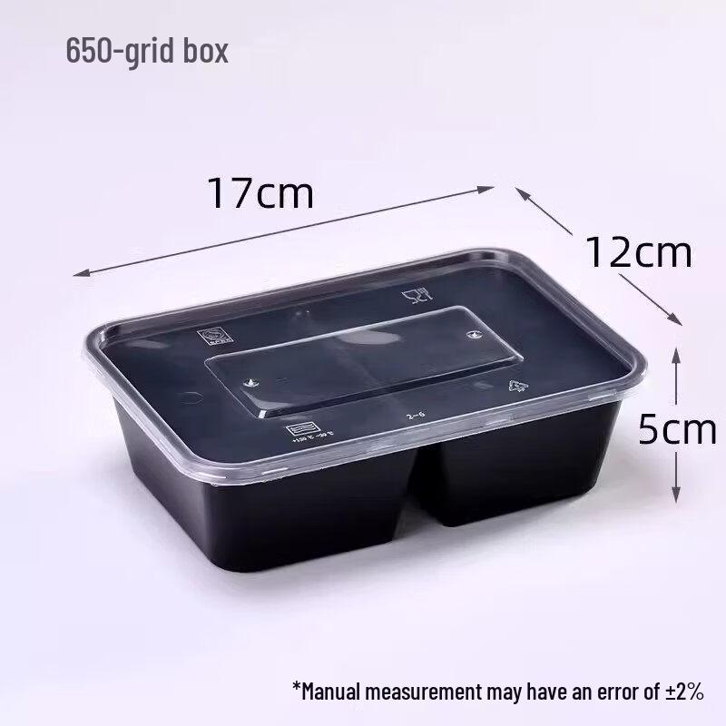 ZISIZ Einweg-Rechteckige Lunchboxen mit 2 Fächern