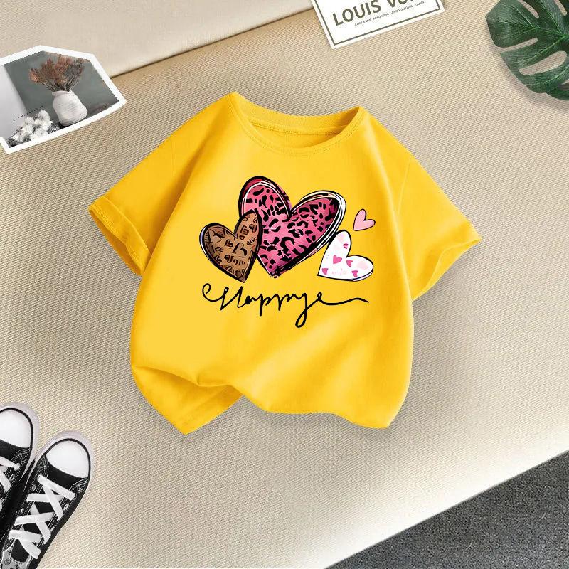 Girls' Fashionable T-shirt For Summer, Children's Casual Top