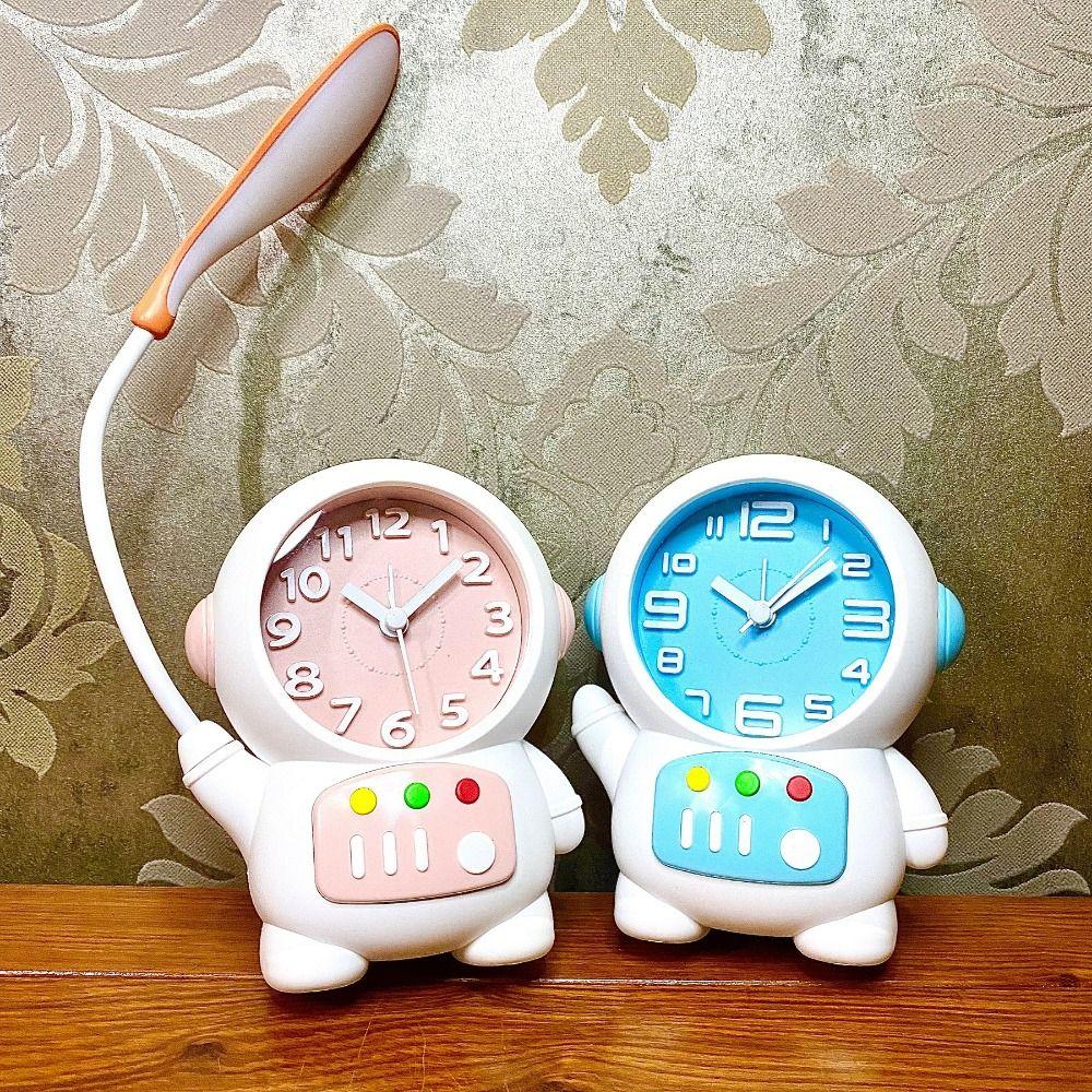 Astronaut Shaped Astronaut Desk Lamp Plastic Bedside Clocks Glowing Alarm Clock  Kids