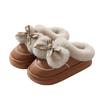 Bow Waterproof Cotton Slippers Indoor Home Non-slip Soft Bottom Comfortable Velvet Thermal Slippers