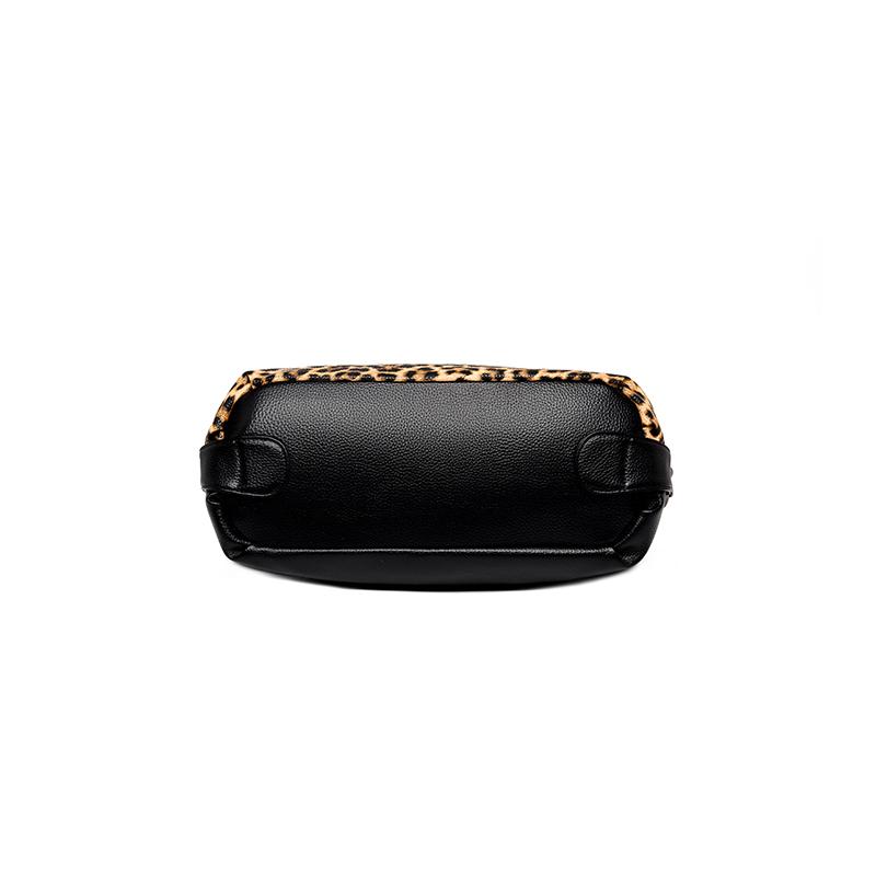 Women Vintage Leopard Print Handbags Punk Style Satchel Top-Handle Shoulder Bag Ladies Underarm Bags Multi-Pockets Dumpling Pack