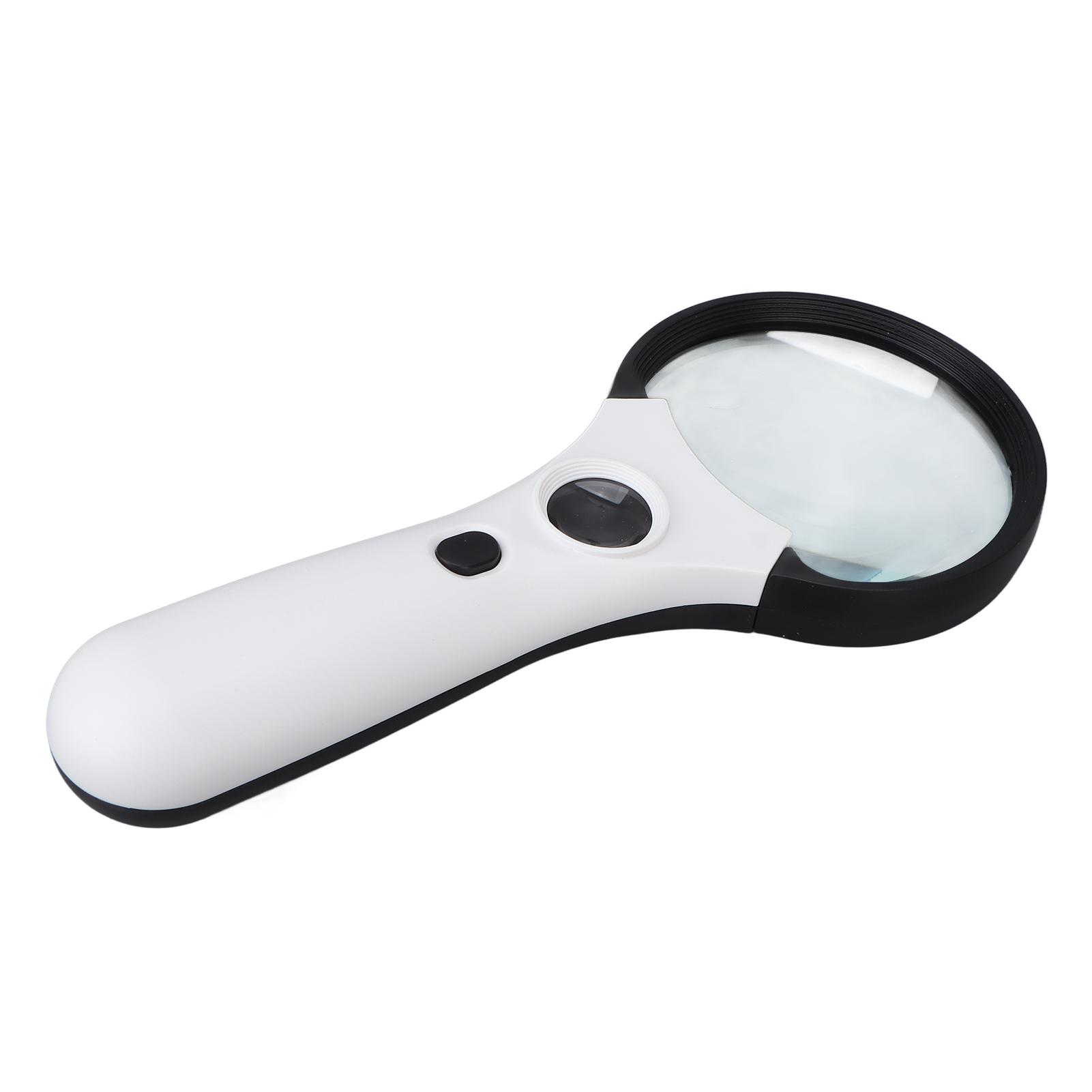 

LED Magnifying Glass Good Light Transmittance 4 LEDs High Definition Handheld Magnifying Glass for Reading