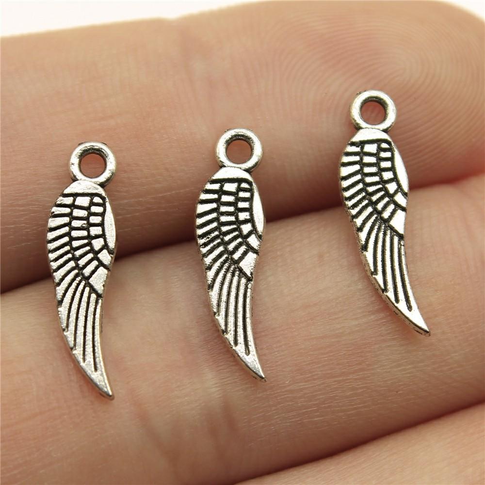 20pcs Charms Wing Antique Silver Color Small Wing Charms Jewelry Findings DIY Bird Wing Charms Wholesale