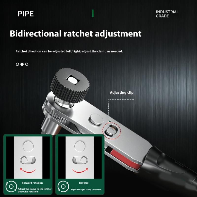 Double Direction Ratcheting Socket Spanner Tool Kit Ergonomic Grip Compact Design Fit For Tight Space Maintenance Tasks