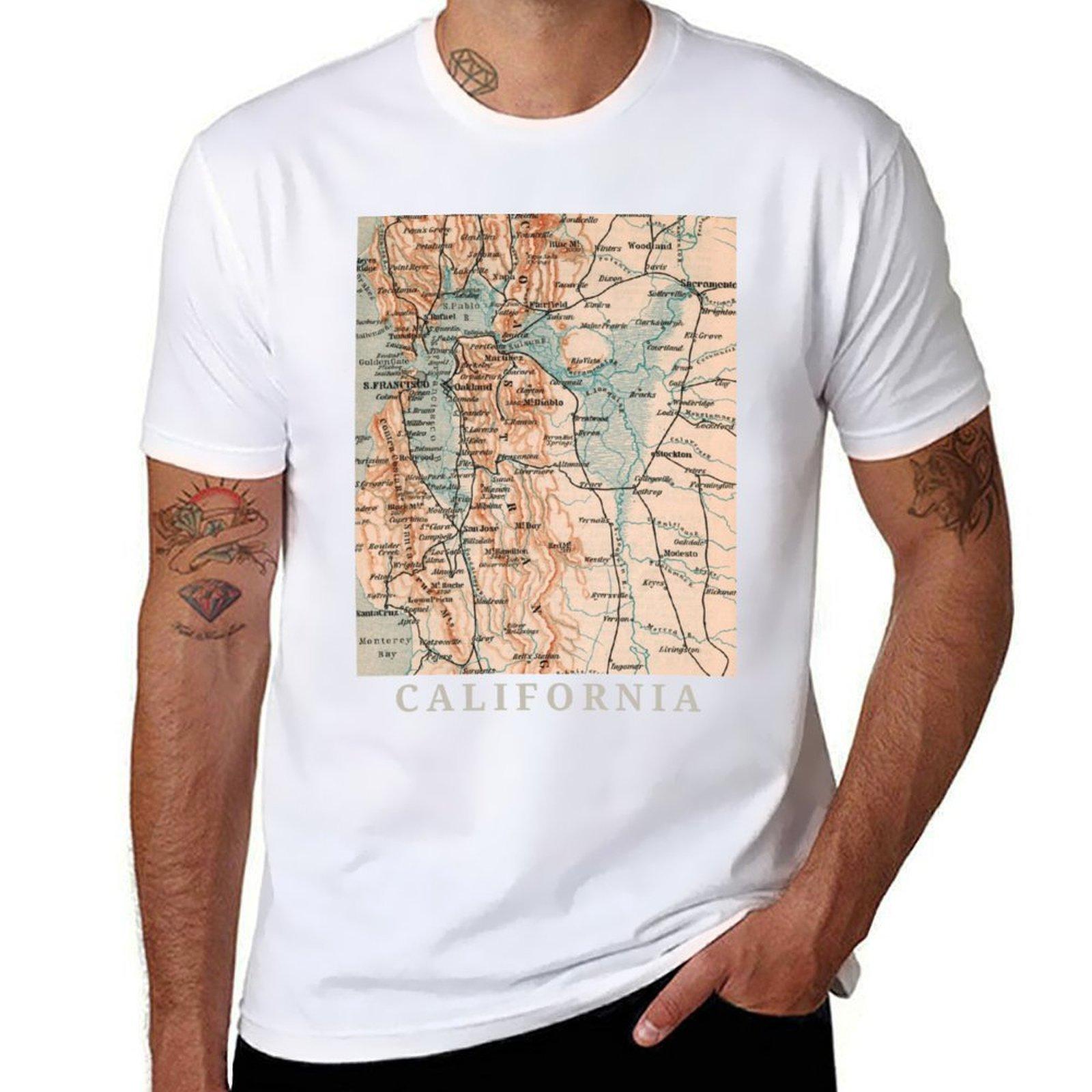 San Francisco Bay 1894 Vintage Map California Travel Poster Gift Monterey Bay Oakland San Jose Sacraunisexto Santa Tshirt S