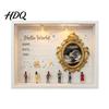 Custom Family Memory Box DIY Mini Museum Silhouette with Light Photo Display Frame Kit Shadow Gift Gold Frames Figurines Keepsake for Baby Newborn