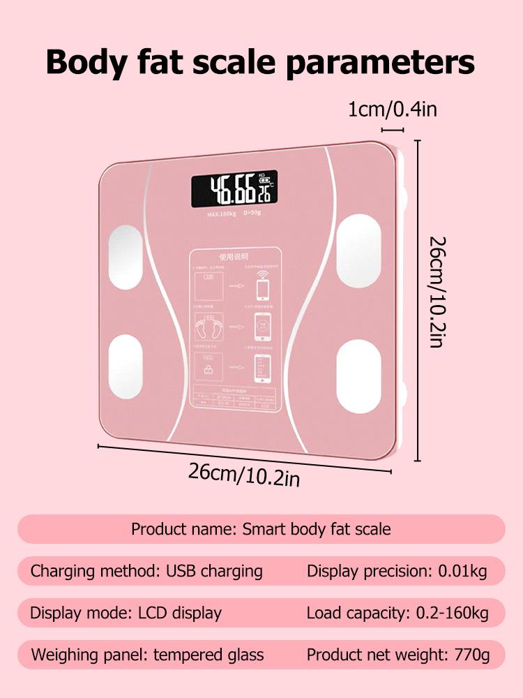 Inteligentní elektronická váha, váha, váha tělesného tuku, malá lidská váha pro domácnost