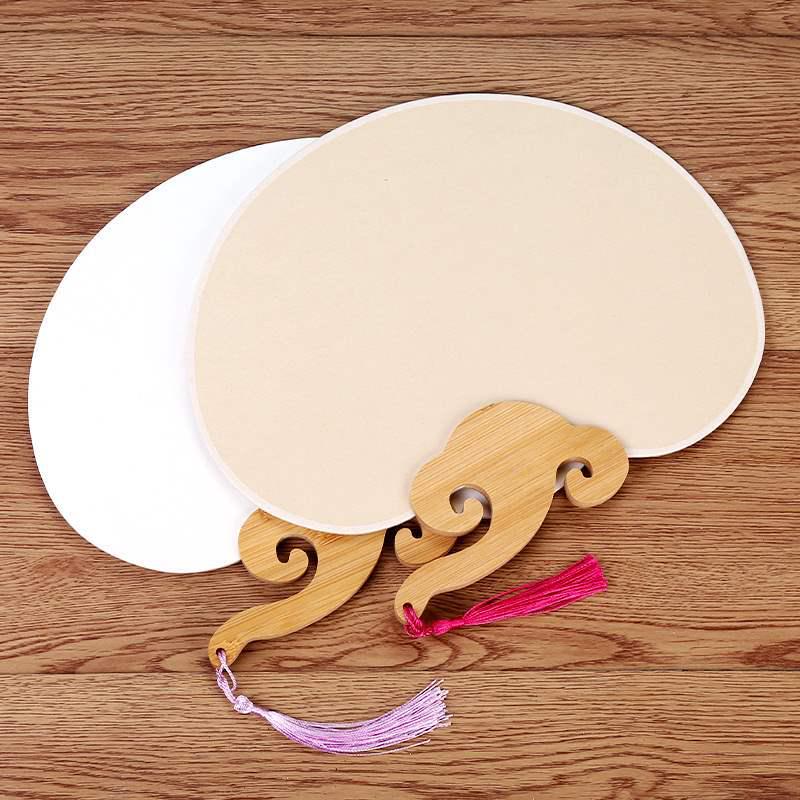 Double-Sided Thickened Xuan Paper Round Fan for Watercolor, Calligraphy, and Handwriting - Ancient Style Intangible Cultural Heritage Palace Fan.