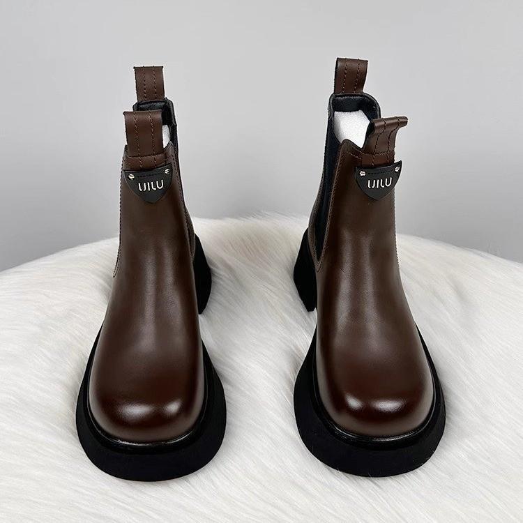 Stivaletti Chelsea da Donna 2026 Stivali Invernali Caldi in Peluche Comodi Antiscivolo Stivaletti alla Caviglia Moda Stile Britannico Scarpe a Punta Tonda