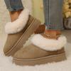 Fashion Faux Fur Platform Snow Boots for Women Non Slip Warm Winter Cotton Shoes Woman Plus Size 36-43 Thicken Plush Ankle Boots Ladies
