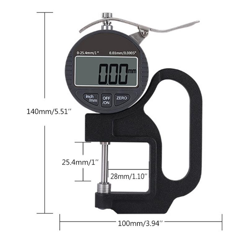 Thickness Meter Precise Electronic Micrometer with LCD Display Thickness Gauge