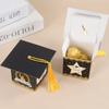 5/10Pcs Bachelor Hat Cap Candy Box Graduation Cookie Gift Packaging Boxes Bag 2023 Grad Congratulation Party Favors Supplies 