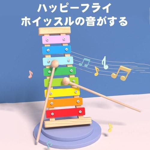 8klávesový xylofon, kompaktní zvonkohra s dřevěnými paličkami, perkuse, hračka, dárek